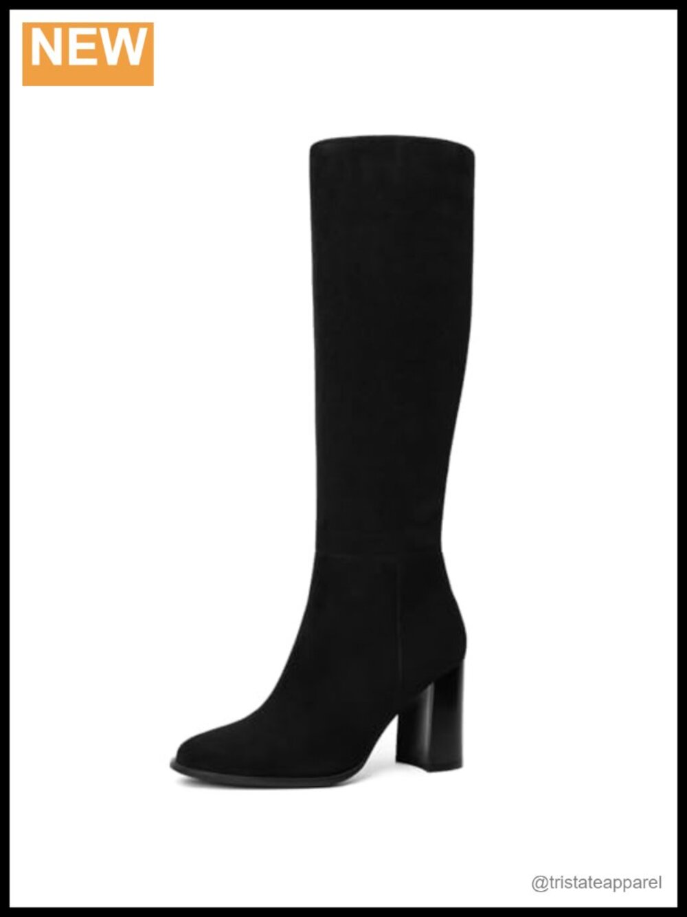 Women's Knee High Boots Round Toe Chunky Heel Block Heel Side Zip Faux Leather